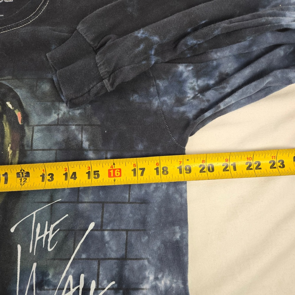 Pink Floyd The‎ Wall Liquid Blue Tie Dye Long Sleeve Shirt Mens M Black Pullover - Picture 5 of 6